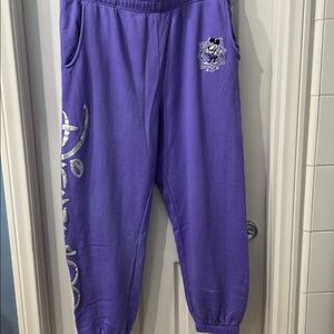 Disney 100 Anniversary Mickey Jogger Sweatpants – Purple Size Large